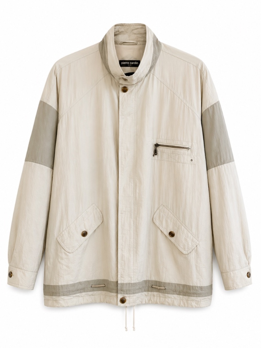 Vintage Pierre Cardin Light Taupe Windbreaker Jacket – Size XL EUC